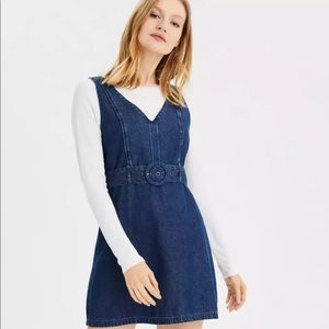 American Eagle Denim Belted Mini Dress